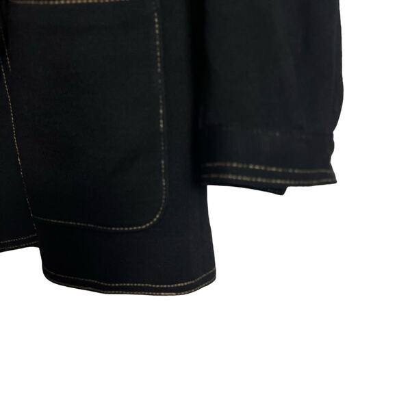 Vintage Kimberly Black Wool Knit Belted Button Front Patch Pocket Jacket Size L - Picture 5 of 12